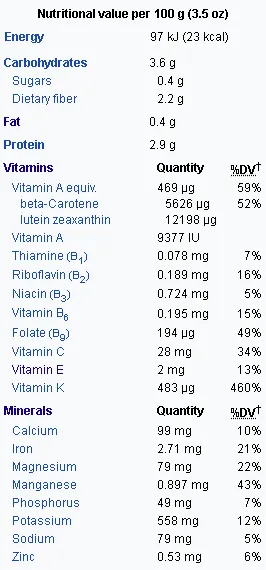 Spinach Nutrition