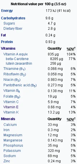 Carrot Nutrition