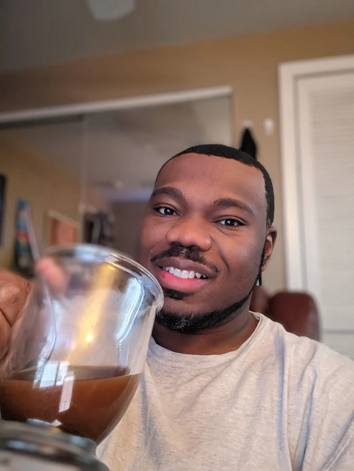 Johnny testing Optimal Coffee