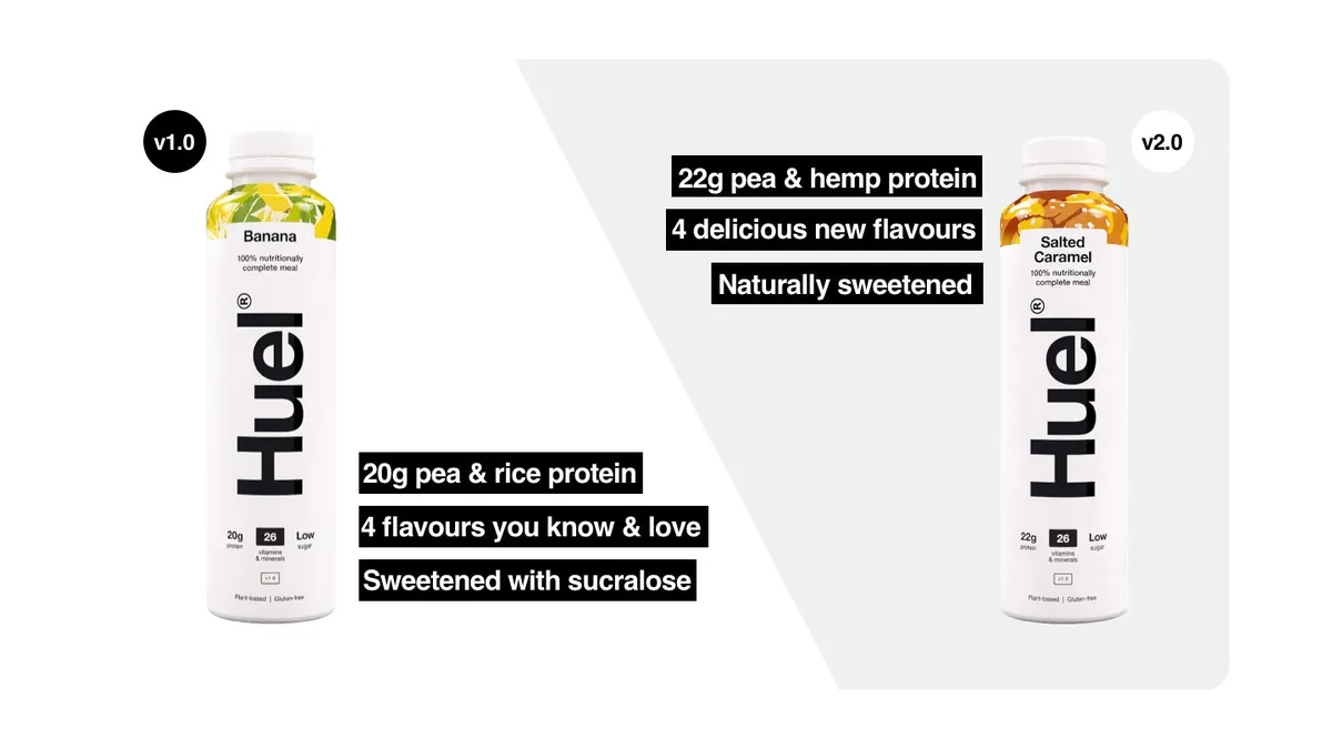 Huel v1 vs v2 Nutrition