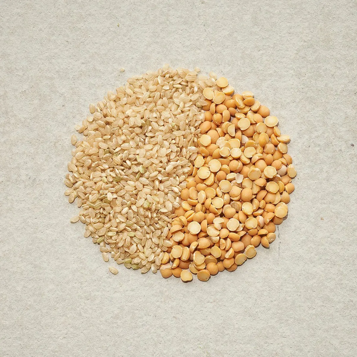 Brown rice and yellow pea protein