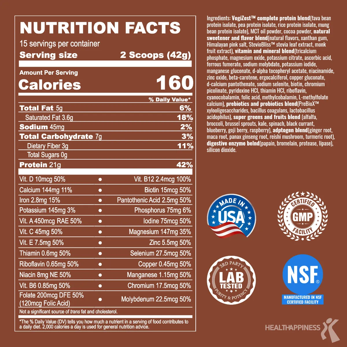 Upnourish Nutrition Label