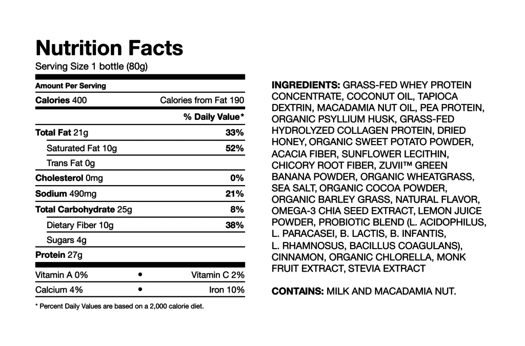 Ample O Nutrition Facts