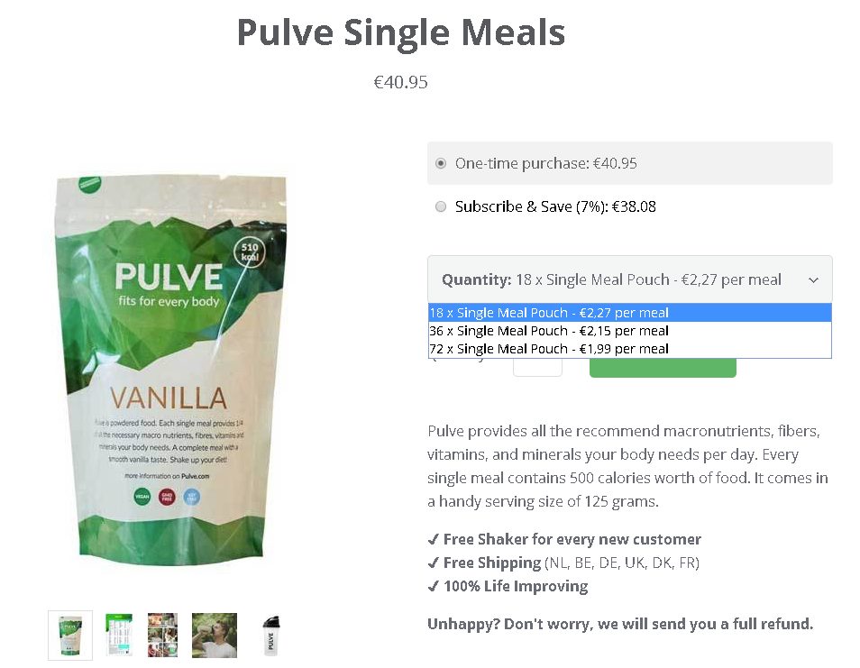 Single Meal Pouches