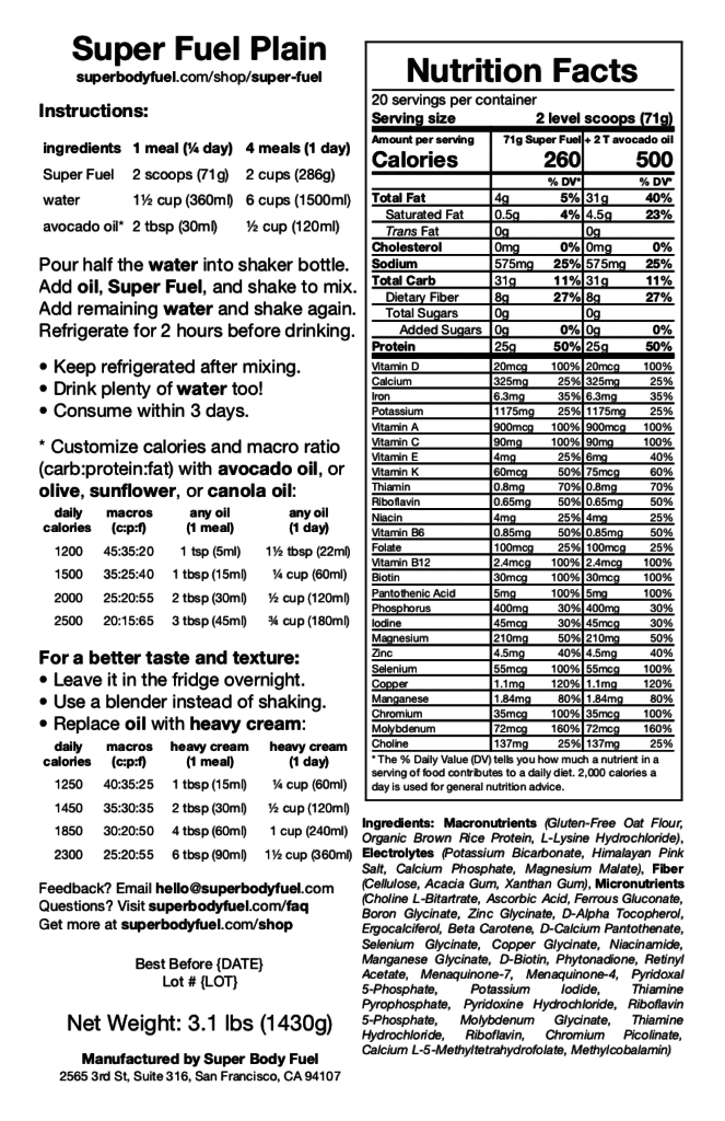 Super Fuel Nutrition
