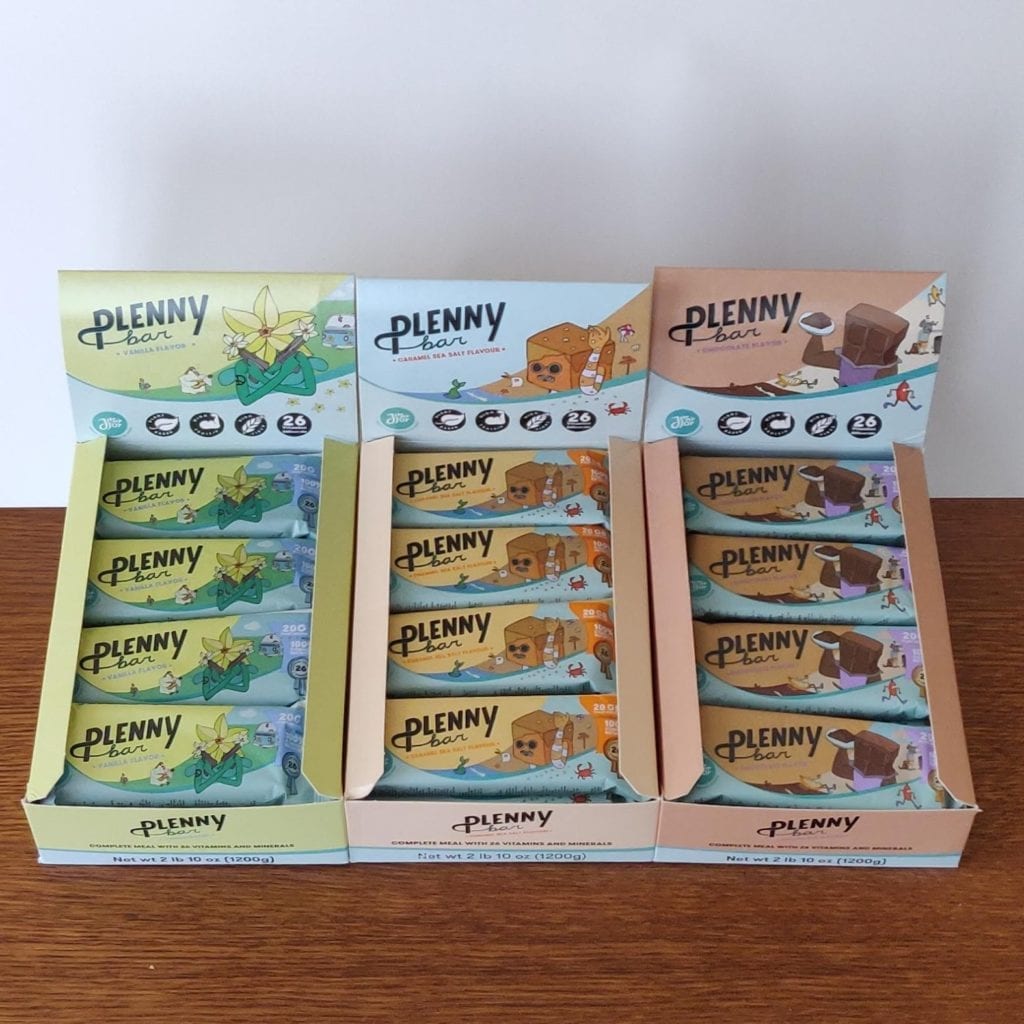 All 3 Plenny Bar flavours in boxes