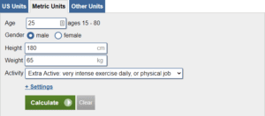 Calorie calculator