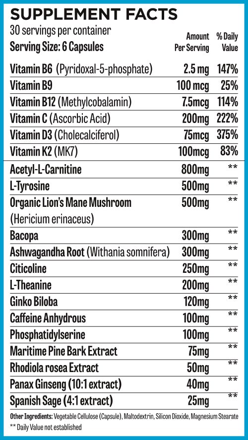 Hunter Focus Supplement Facts