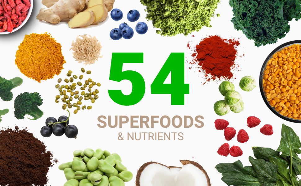 Upnourish shakes have54 superfood and nutrients
