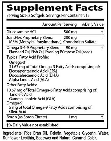 Flexitrinol ingredients supplement facts