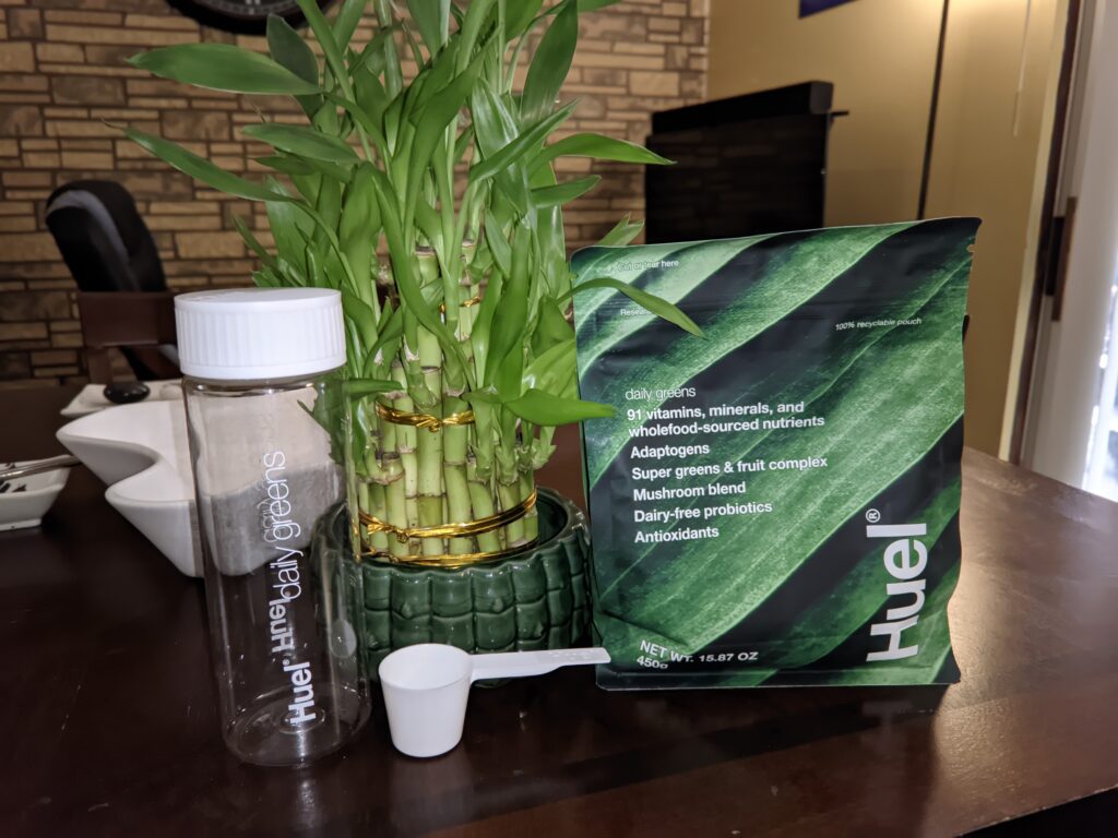 Huel Greens and Bottle