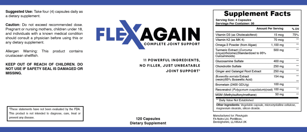Flexagain supplement facts
