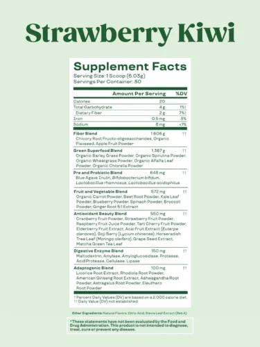 Bloom Nutrition Label