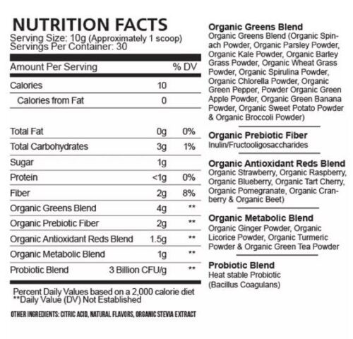Field of greens nutrition facts