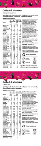 Huel Daily A-Z nutrition Label